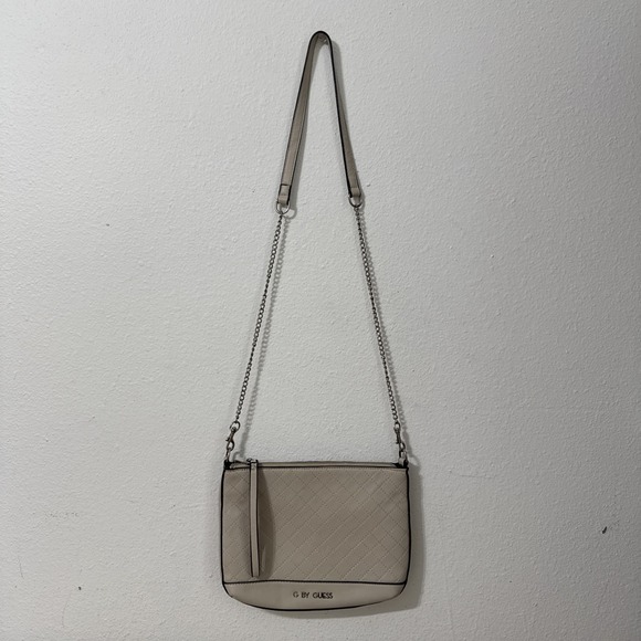 Guess Handbags - G By Guess Beige with Black Trim Crossbody Purse Beige‎ Satchel Chain Strap